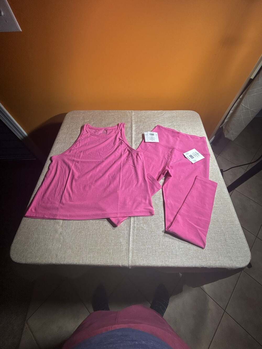 Beyond Yoga Tank Top & Leggings Set Size M Pink Activewear Matching Set